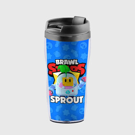 Термокружка-непроливайка с принтом BRAWL STARS SPROUT , внутренняя часть — пищевой пластик, наружная часть — прозрачный пластик, между ними — полиграфическая вставка с рисунком | объем — 350 мл, герметичная крышка | Тематика изображения на принте: 8 bit | 8 бит | bibi | brawl stars | crow | el brown | leon | leon shark | max | mr.p | phoenix | sally leon | shark | sprout | stars | virus | werewolf | акула | биби | вирус | ворон | леон | оборотень | пингвин