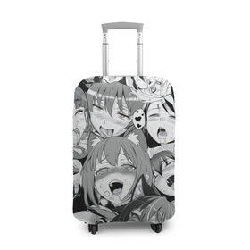 Чехол для чемодана 3D с принтом АХЕГАО , 86% полиэфир, 14% спандекс | двустороннее нанесение принта, прорези для ручек и колес | ahegao | anime | face | manga | аниме | ахегао | лицо | манга