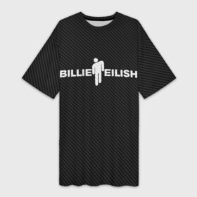 Платье-футболка 3D с принтом BILLIE EILISH CARBON ,  |  | ayelish | bad guy | bellyache | bilie eilish | bilie elish | billie | billie eilish | carbon | eilish | electronic | elish | music | били айлиш | билли айлиш | карбон | эйлиш | элиш