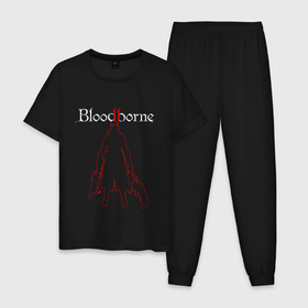Мужская пижама хлопок с принтом Bloodborne. , 100% хлопок | брюки и футболка прямого кроя, без карманов, на брюках мягкая резинка на поясе и по низу штанин
 | bloodborne | bloodborne 2 | esport | game | playstation | бладборн | игра | киберспорт | киберспортсмен | порождение крови