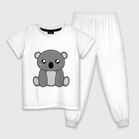 Детская пижама хлопок с принтом Коала , 100% хлопок |  брюки и футболка прямого кроя, без карманов, на брюках мягкая резинка на поясе и по низу штанин
 | животное | звери | картинки | коала | милый | млекопитающее | прикольные | сумчатый