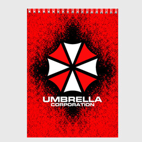 Скетчбук с принтом Umbrella Corporation , 100% бумага
 | 48 листов, плотность листов — 100 г/м2, плотность картонной обложки — 250 г/м2. Листы скреплены сверху удобной пружинной спиралью | Тематика изображения на принте: game | resident evil 3 | umbrella corporation | амбрелла | амбрелла корпорейшн | военная и фармацевтическая корпорация | игра | игры | умбрелла