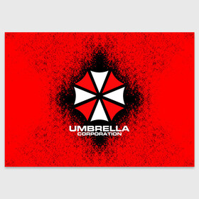 Поздравительная открытка с принтом Umbrella Corporation , 100% бумага | плотность бумаги 280 г/м2, матовая, на обратной стороне линовка и место для марки
 | Тематика изображения на принте: game | resident evil 3 | umbrella corporation | амбрелла | амбрелла корпорейшн | военная и фармацевтическая корпорация | игра | игры | умбрелла