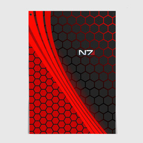 Постер с принтом Mass Effect N7 , 100% бумага
 | бумага, плотность 150 мг. Матовая, но за счет высокого коэффициента гладкости имеет небольшой блеск и дает на свету блики, но в отличии от глянцевой бумаги не покрыта лаком | andromeda | effect | n7 | n7 day | герой | костюм | масса эффект | программа n7