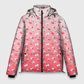 Мужская зимняя куртка 3D с принтом пижамный цветочек , верх — 100% полиэстер; подкладка — 100% полиэстер; утеплитель — 100% полиэстер | длина ниже бедра, свободный силуэт Оверсайз. Есть воротник-стойка, отстегивающийся капюшон и ветрозащитная планка. 

Боковые карманы с листочкой на кнопках и внутренний карман на молнии. | белый | гармония | горох | горошек | женский | женственный | запечатка | красный | маки | милый | пастельный | пижама | пижамный | покой | спокойный | точечки | узор | уютный | цветочек