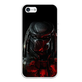 Чехол для iPhone 5/5S матовый с принтом PREDATOR , Силикон | Область печати: задняя сторона чехла, без боковых панелей | aliens | avp | black | cinema | predator | кино | фильм хищник | фильмы | хищник | чёрный | чужой