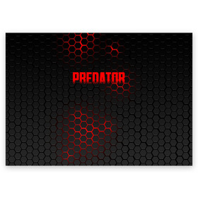 Поздравительная открытка с принтом PREDATOR , 100% бумага | плотность бумаги 280 г/м2, матовая, на обратной стороне линовка и место для марки
 | aliens | avp | black | cinema | predator | кино | фильм хищник | фильмы | хищник | чёрный | чужой