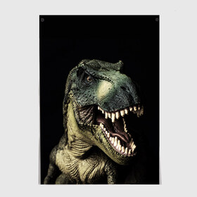 Постер с принтом Динозавр T-Rex , 100% бумага
 | бумага, плотность 150 мг. Матовая, но за счет высокого коэффициента гладкости имеет небольшой блеск и дает на свету блики, но в отличии от глянцевой бумаги не покрыта лаком | dino | dinosauria | t rex | ti rex | дино | динозавр | парк юрского | т рекс | ти рекс | чудовище | юрский период | ящер | ящерица