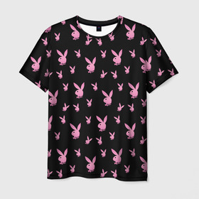 Мужская футболка 3D с принтом Playboy , 100% полиэфир | прямой крой, круглый вырез горловины, длина до линии бедер | bunny | erotic | hefner | hugh | magazine | playboy | журнал | зайка | кролик | плейбой | хефнер | ххх | хью