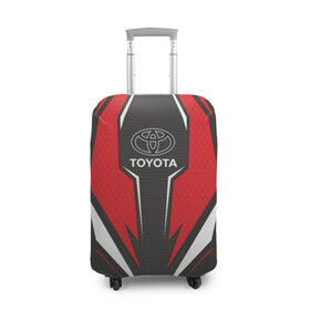 Чехол для чемодана 3D с принтом Toyota Driver team Red , 86% полиэфир, 14% спандекс | двустороннее нанесение принта, прорези для ручек и колес | driver | driver team | racing | toyota | toyota team | гонки | тайота | тоёта | тойота