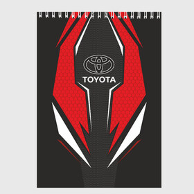 Скетчбук с принтом Toyota Driver team Red , 100% бумага
 | 48 листов, плотность листов — 100 г/м2, плотность картонной обложки — 250 г/м2. Листы скреплены сверху удобной пружинной спиралью | Тематика изображения на принте: driver | driver team | racing | toyota | toyota team | гонки | тайота | тоёта | тойота