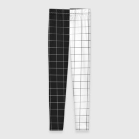Леггинсы 3D с принтом Black and White , 80% полиэстер, 20% эластан | Эластичный пояс, зауженные к низу, низкая посадка | black and white | в клетку | в клеточку | геометрия | квадрат | клетка | половина | узор | черно белый | чёрный и белый