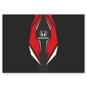 Поздравительная открытка с принтом Honda Driver team Red , 100% бумага | плотность бумаги 280 г/м2, матовая, на обратной стороне линовка и место для марки
 | driver | driver team | honda | honda team | racing | гонки | машины | тачки | хонда