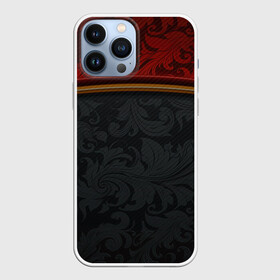 Чехол для iPhone 13 Pro Max с принтом Кружева на карбоне | Lace Carbone ,  |  | abstract | carbon | colors | lines | paints | pattern | stripes | texture | абстракция | карбон | краски | кружева | полосы | узор | узоры