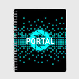 Тетрадь с принтом Portal , 100% бумага | 48 листов, плотность листов — 60 г/м2, плотность картонной обложки — 250 г/м2. Листы скреплены сбоку удобной пружинной спиралью. Уголки страниц и обложки скругленные. Цвет линий — светло-серый
 | 3d | aperture science | black mesa xen | half life | portal | portal 2 | valve | игра | портал