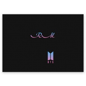 Поздравительная открытка с принтом BTS RM , 100% бумага | плотность бумаги 280 г/м2, матовая, на обратной стороне линовка и место для марки
 | bts | j hope | j pop | jimin | jin | jungkook | k pop | korea | music | nct | pop | pop idols | suga | v | айдолы | бтс | идолы | к поп | корейская музыка | корея | нст | поп | попса | чимин