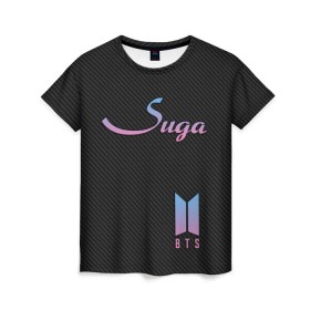 Женская футболка 3D с принтом BTS Suga , 100% полиэфир ( синтетическое хлопкоподобное полотно) | прямой крой, круглый вырез горловины, длина до линии бедер | bts | j hope | j pop | jimin | jin | jungkook | k pop | korea | music | nct | pop | pop idols | suga | v | айдолы | бтс | идолы | к поп | корейская музыка | корея | нст | поп | попса | чимин