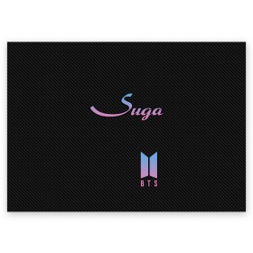 Поздравительная открытка с принтом BTS Suga , 100% бумага | плотность бумаги 280 г/м2, матовая, на обратной стороне линовка и место для марки
 | bts | j hope | j pop | jimin | jin | jungkook | k pop | korea | music | nct | pop | pop idols | suga | v | айдолы | бтс | идолы | к поп | корейская музыка | корея | нст | поп | попса | чимин