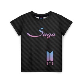 Детская футболка 3D с принтом BTS Suga , 100% гипоаллергенный полиэфир | прямой крой, круглый вырез горловины, длина до линии бедер, чуть спущенное плечо, ткань немного тянется | bts | j hope | j pop | jimin | jin | jungkook | k pop | korea | music | nct | pop | pop idols | suga | v | айдолы | бтс | идолы | к поп | корейская музыка | корея | нст | поп | попса | чимин