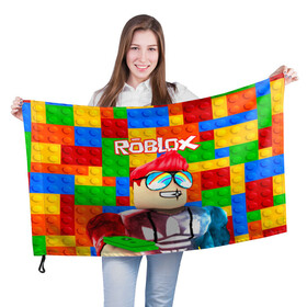 Флаг 3D с принтом ROBLOX [3] , 100% полиэстер | плотность ткани — 95 г/м2, размер — 67 х 109 см. Принт наносится с одной стороны | box | lego | minecraft | roblox | роблокс