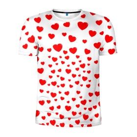 Мужская футболка 3D спортивная с принтом Сердечки , 100% полиэстер с улучшенными характеристиками | приталенный силуэт, круглая горловина, широкие плечи, сужается к линии бедра | abstract | love | texture | абстракция | валентинка | влюбленным | геометрия | день святого валентина | любовь | паттерн | сердечки | текстура