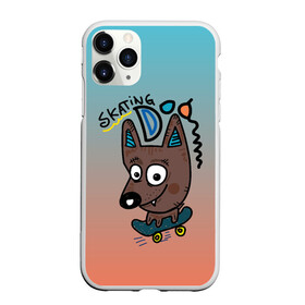 Чехол для iPhone 11 Pro Max матовый с принтом Skating Dog , Силикон |  | cool | dog | skating dog | пес | скейт | скейтер | собака | собачка