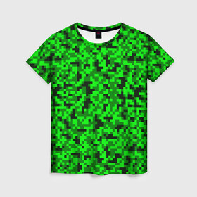 Женская футболка 3D с принтом КАМУФЛЯЖ GREEN , 100% полиэфир ( синтетическое хлопкоподобное полотно) | прямой крой, круглый вырез горловины, длина до линии бедер | camouflage | армия | военная форма | военный | вооружение | вооруженные силы | защита | защитный цвет | зеленый | камуфляж | маскировка | салатовый | солдат | униформа | форма | хаки