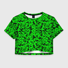 Женская футболка Crop-top 3D с принтом КАМУФЛЯЖ GREEN , 100% полиэстер | круглая горловина, длина футболки до линии талии, рукава с отворотами | camouflage | армия | военная форма | военный | вооружение | вооруженные силы | защита | защитный цвет | зеленый | камуфляж | маскировка | салатовый | солдат | униформа | форма | хаки