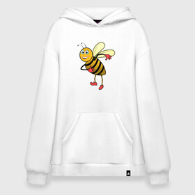Худи SuperOversize хлопок с принтом Пчела , 70% хлопок, 30% полиэстер, мягкий начес внутри | карман-кенгуру, эластичная резинка на манжетах и по нижней кромке, двухслойный капюшон
 | животные | картинки | крылья | лето | насекомое | прикольные | природа | пчела