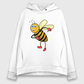 Женское худи Oversize хлопок с принтом Пчела , френч-терри — 70% хлопок, 30% полиэстер. Мягкий теплый начес внутри —100% хлопок | боковые карманы, эластичные манжеты и нижняя кромка, капюшон на магнитной кнопке | животные | картинки | крылья | лето | насекомое | прикольные | природа | пчела
