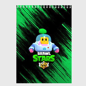 Скетчбук с принтом BRAWL STARS SPROUT , 100% бумага
 | 48 листов, плотность листов — 100 г/м2, плотность картонной обложки — 250 г/м2. Листы скреплены сверху удобной пружинной спиралью | brawl | brawl stars | brawl stars sprout | clash | sprout | бравл старс | игра | мобильные игры | спраут