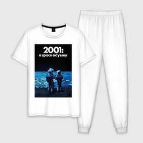 Мужская пижама хлопок с принтом 2001: а Space Odyssey , 100% хлопок | брюки и футболка прямого кроя, без карманов, на брюках мягкая резинка на поясе и по низу штанин
 | 
