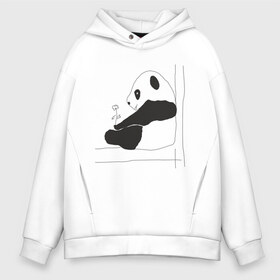 Мужское худи Oversize хлопок с принтом Little Panda , френч-терри — 70% хлопок, 30% полиэстер. Мягкий теплый начес внутри —100% хлопок | боковые карманы, эластичные манжеты и нижняя кромка, капюшон на магнитной кнопке | Тематика изображения на принте: panda | панда | рисунок