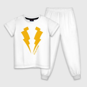 Детская пижама хлопок с принтом Black Lightning , 100% хлопок |  брюки и футболка прямого кроя, без карманов, на брюках мягкая резинка на поясе и по низу штанин
 | black lightning | vdzabma | черная молния