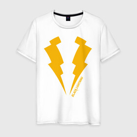 Мужская футболка хлопок с принтом Black Lightning , 100% хлопок | прямой крой, круглый вырез горловины, длина до линии бедер, слегка спущенное плечо. | Тематика изображения на принте: black lightning | vdzabma | черная молния