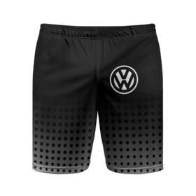 Мужские шорты спортивные с принтом Volkswagen ,  |  | volkswagen | vw | vw значок | vw лого | vw марка | vw эмблема | wv | значок vw | значок фольксваген | лого автомобиля | лого вольцваген | логотип vw | фольксваген | фольцваген