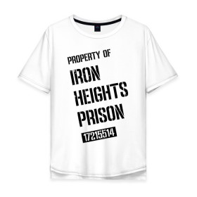 Мужская футболка хлопок Oversize с принтом Iron Heights Prison , 100% хлопок | свободный крой, круглый ворот, “спинка” длиннее передней части | Тематика изображения на принте: arrow | vdzabma | стрела