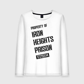 Женский лонгслив хлопок с принтом Iron Heights Prison , 100% хлопок |  | Тематика изображения на принте: arrow | vdzabma | стрела