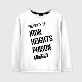 Детский лонгслив хлопок с принтом Iron Heights Prison , 100% хлопок | круглый вырез горловины, полуприлегающий силуэт, длина до линии бедер | Тематика изображения на принте: arrow | vdzabma | стрела