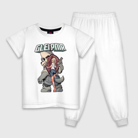 Детская пижама хлопок с принтом Глейпнир , 100% хлопок |  брюки и футболка прямого кроя, без карманов, на брюках мягкая резинка на поясе и по низу штанин
 | Тематика изображения на принте: anime | аниме | глейпнир