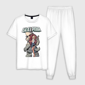 Мужская пижама хлопок с принтом Глейпнир , 100% хлопок | брюки и футболка прямого кроя, без карманов, на брюках мягкая резинка на поясе и по низу штанин
 | anime | аниме | глейпнир
