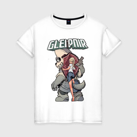Женская футболка хлопок с принтом Глейпнир , 100% хлопок | прямой крой, круглый вырез горловины, длина до линии бедер, слегка спущенное плечо | anime | аниме | глейпнир