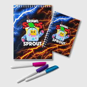 Блокнот с принтом BRAWL STARS SPROUT , 100% бумага | 48 листов, плотность листов — 60 г/м2, плотность картонной обложки — 250 г/м2. Листы скреплены удобной пружинной спиралью. Цвет линий — светло-серый
 | 8 bit | 8 бит | bibi | brawl stars | crow | el brown | leon | leon shark | max | mr.p | phoenix | sally leon | shark | sprout | stars | virus | werewolf | акула | биби | вирус | ворон | леон | оборотень | пингвин