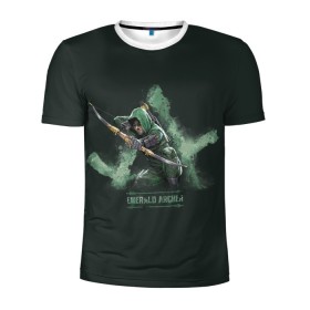 Мужская футболка 3D спортивная с принтом Emerald Archer , 100% полиэстер с улучшенными характеристиками | приталенный силуэт, круглая горловина, широкие плечи, сужается к линии бедра | arrow | oliver queen | vdzabma | оливер куинн | стрела