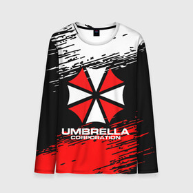 Мужской лонгслив 3D с принтом Umbrella Corporation. , 100% полиэстер | длинные рукава, круглый вырез горловины, полуприлегающий силуэт | resident evil | umbrella corporation | амбрелла | амбрелла корпорейшн | вирус | вымышленная военная и фармацевтическая корпорация | игра | умбрелла