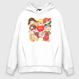 Мужское худи Oversize хлопок с принтом BTS CHIBI , френч-терри — 70% хлопок, 30% полиэстер. Мягкий теплый начес внутри —100% хлопок | боковые карманы, эластичные манжеты и нижняя кромка, капюшон на магнитной кнопке | bts | chibi bts | k pop | kpop | бтс | кпоп