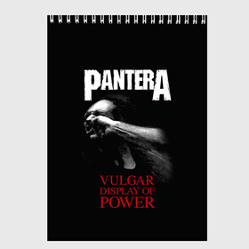 Скетчбук с принтом PanterA VulgaR , 100% бумага
 | 48 листов, плотность листов — 100 г/м2, плотность картонной обложки — 250 г/м2. Листы скреплены сверху удобной пружинной спиралью | covid 19 | pantera | vulgar display of power | альбом | группа | метал | металика | металл | пантера | рок | тяжелый | хэви