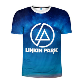 Мужская футболка 3D спортивная с принтом Linkin Park , 100% полиэстер с улучшенными характеристиками | приталенный силуэт, круглая горловина, широкие плечи, сужается к линии бедра | chester bennington | linkin park | rock | space | группа | космос | линкин парк | логотип | музыка | рок | рок н ролл | честер беннингтон | эмблема
