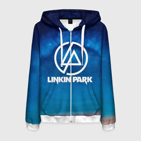 Мужская толстовка 3D на молнии с принтом Linkin Park , 100% полиэстер | длина до линии бедра, манжеты и пояс оформлены мягкой тканевой резинкой, двухслойный капюшон со шнурком для регулировки, спереди молния, по бокам два кармана | chester bennington | linkin park | rock | space | группа | космос | линкин парк | логотип | музыка | рок | рок н ролл | честер беннингтон | эмблема