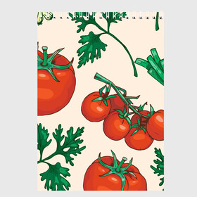 Скетчбук с принтом Летние овощи , 100% бумага
 | 48 листов, плотность листов — 100 г/м2, плотность картонной обложки — 250 г/м2. Листы скреплены сверху удобной пружинной спиралью | Тематика изображения на принте: 3d | зелень | летние | лето | лук | овощи | петрушка | помидоры | популярные | томаты